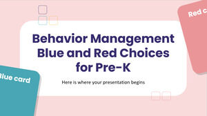 Gestão de Comportamento Opções Azul e Vermelho para Pre-K