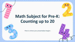 Pre-K 的數學科目：數到 20
