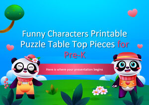 Funny Characters Printable Puzzle Tabletop Pieces for Pre-K