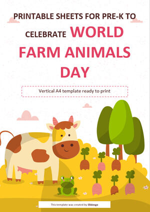 Feuilles imprimables pour la maternelle pour célébrer la Journée mondiale des animaux de la ferme
