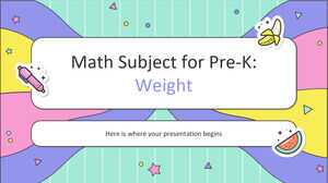 Sujet de mathématiques pour le pré-K : poids