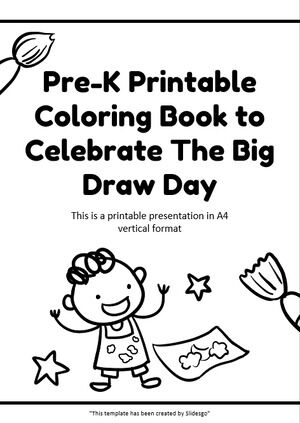 Libro da colorare stampabile pre-K per celebrare il Big Draw Day