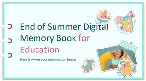 교육용 여름 디지털 메모리 북의 끝