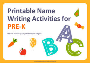 Actividades imprimibles de escritura de nombres para Pre-K