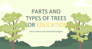 Teile und Arten von Bäumen für die Bildung