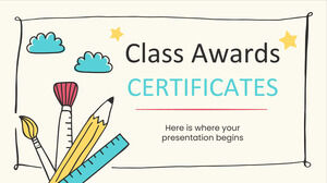 Certificats de récompenses de classe