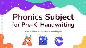 Phonics Subject for Pre-K: Handwriting