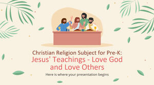 Religione cristiana Soggetto per la scuola materna: Gli insegnamenti di Gesù: ama Dio e ama gli altri
