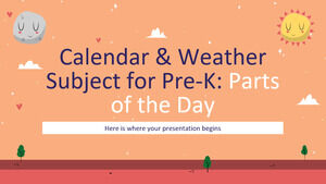 Sujet du calendrier et de la météo pour le pré-K : parties de la journée