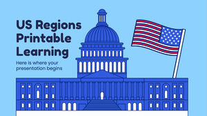 Aprendizaje imprimible de las regiones de EE. UU.