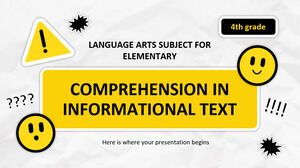 Disciplina Arte Limbii pentru Elementare - Clasa a IV-a: Înțelegerea în Text Informațional