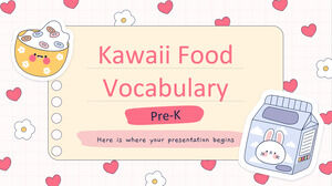 Anaokulu Öncesi için Kawaii Yiyecek Kelime Bilgisi
