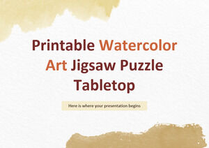 可印刷水彩藝術拼圖桌面