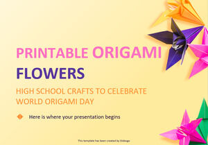 الحرف الثانوية للاحتفال بيوم الأوريغامي العالمي - زهور الأوريغامي القابلة للطباعة