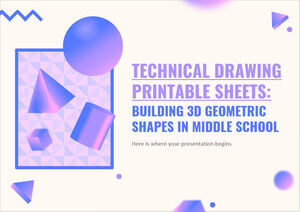기술 도면 인쇄용 시트: 중학교에서 3D 기하학적 모양 만들기