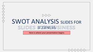 비즈니스용 SWOT 분석 슬라이드