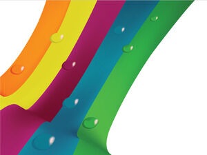 Cores do arco-íris com modelos de Powerpoint de gotas de chuva