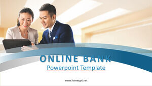 Modelos de PowerPoint de slides de banco on-line