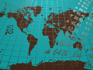 Templat Powerpoint Peta Dunia Keuangan
