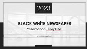 Siyah Beyaz Gazete Powerpoint Şablonları