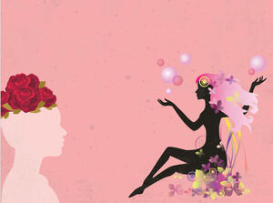 여성의 날 파워포인트 템플릿을 위한 아름다운 꽃