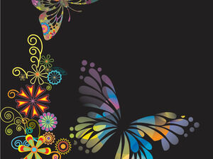 Schmetterlingsförmige Blumen Powerpoint-Vorlagen