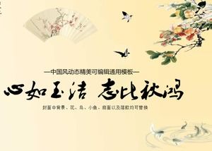 꽃, 새, 작은 물고기, 팬라면, 중국 골동품 PPT