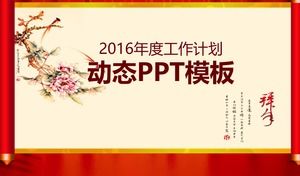 Hintergrund-Arbeitszusammenfassung PPT der chinesischen Malerei des chinesischen Stils