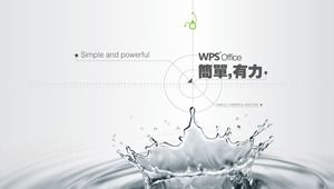 White water drops art background PPT