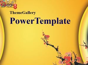 Yellow background holiday festive color PPT template