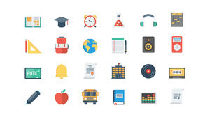 190+ education teaching and business commonly used vector cartoon material ppt icon