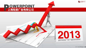 2013 compania Rui Pu diagramă demo roșu săgeată 3D de afaceri ppt