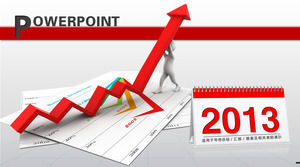 2013 Gráfico ppt flecha roja 3D de negocios de demostración de Sharp
