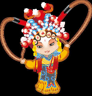 50 Cute Peking Opera characters cartoon villain HD png picture material (on)