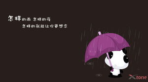 A cute little panda z parasolem