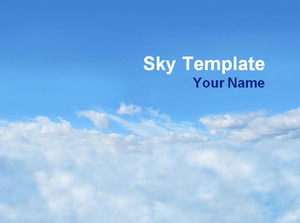 青い空と白い雲のPPTテンプレート