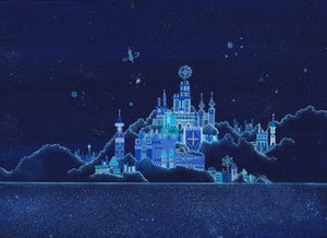 Cielo blu sotto l'immagine di sfondo del castello di vettore