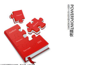 Buch Puzzle kreativer Business-Arbeit zusammenfassender Bericht ppt-Vorlage
