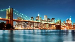 สะพานแสงนีออนสดใสมุมมองที่สวยงามคืนภาพพื้นหลัง HD