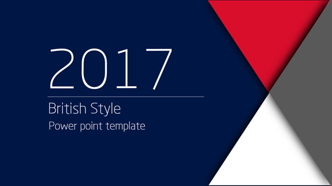 British style exquisite blue and red color PPT Templates
