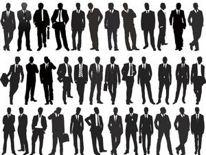 Gli uomini d'affari materiale disegno silhouette ppt vita aziendale