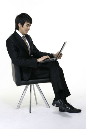 Business people men sitting posture PPT picture material