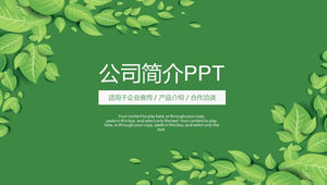 卡通绿叶小的变平公司简介PPT模板