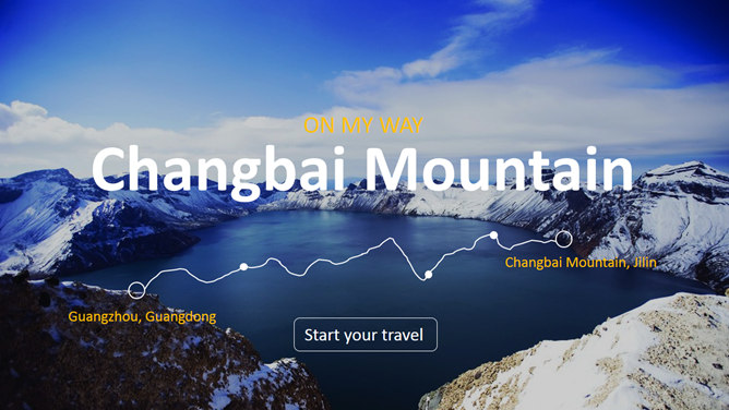 ภูเขา Changbai แหล่งท่องเที่ยวแม่แบบ PPT