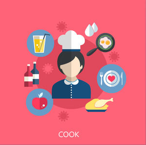 요리사의 요리기구 평평 PPT 아이콘 자료