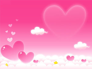 Nuvens do amor dos desenhos animados imagem vector rosa fundo