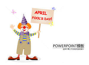 Clown placards April 1 April Fool's Day ppt template