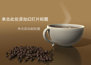 Os grãos de café de um copo de café modelo de ppt de negócios