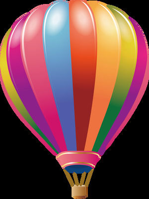 Color hot air balloon HD png picture under