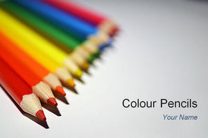 彩色铅笔简约风格的欧美PPT模板